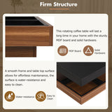 Modern Square 360° Rotating Black Walnut Coffee Table - Sleep Galleria
