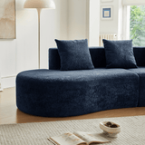 Modern Curved Velvet 5-Seater Armless Sectional Sofa - Omega Lifestyles