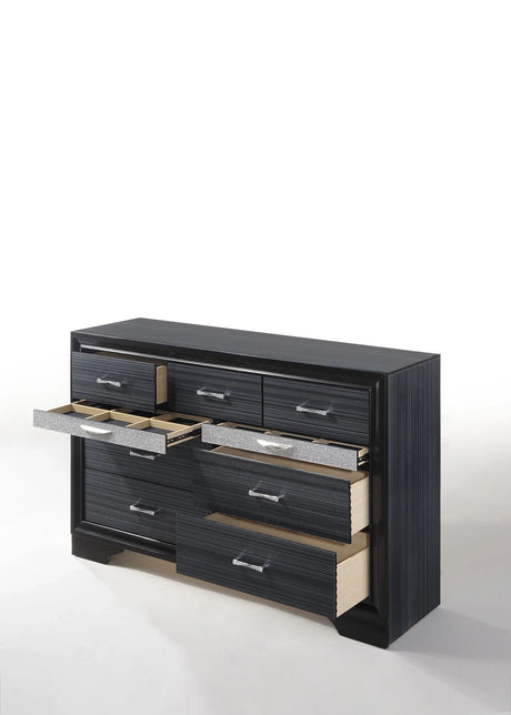 Black Synthetic Wood Modern Storage Dresser - Omega Lifestyles
