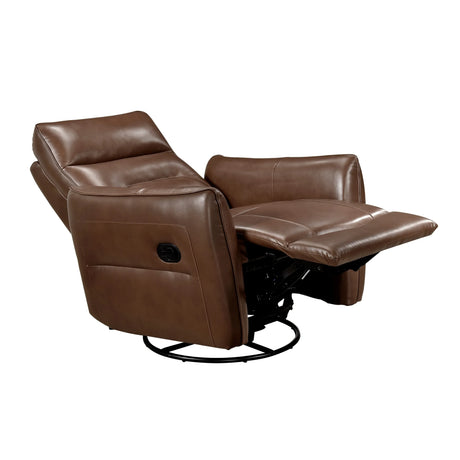 Top Grain Leather Swivel Glider Recliner Chair - Omega Lifestyles