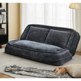 Convertible Adjustable Chenille Loveseat Lazy Sofa Bed - Omega Lifestyles