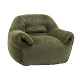Faux Fur Comfy Bean Bag Chair With Back Support Green - Omega Lifestyles