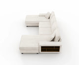 Modern Convertible U-Shaped Corduroy Fabric Sofa - Omega Lifestyles