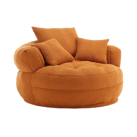 Modern Chenille Foam Circular Sleeper Chair With Pillows - Omega Lifestyles