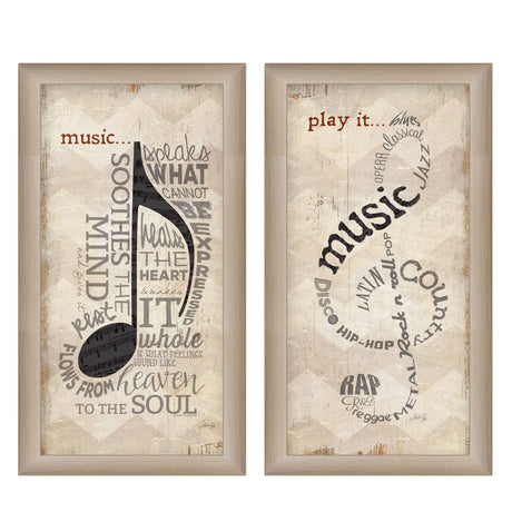 Set Of 2 Music Collection Printed Wall Art Posters - Omega Lifestyles