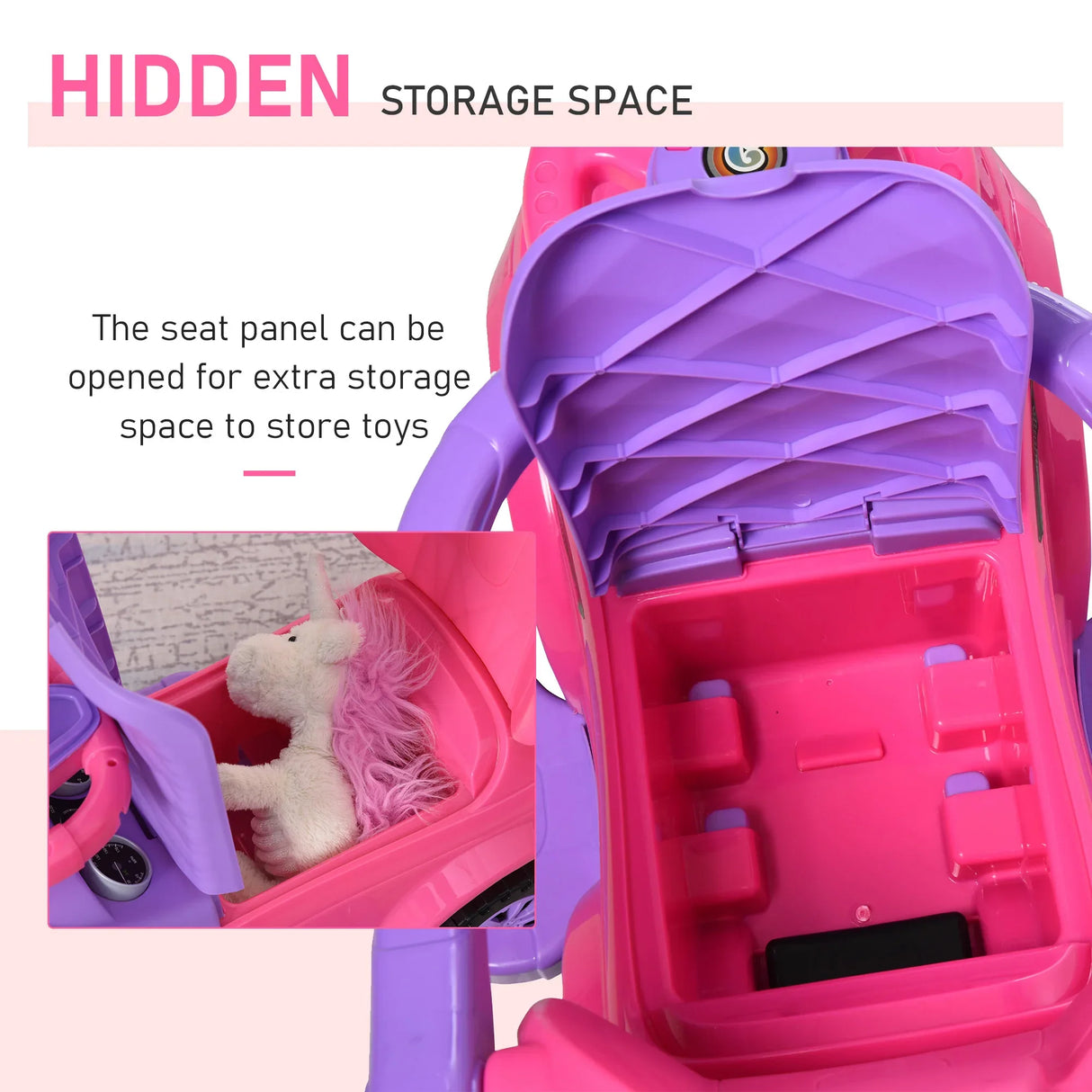 3-in-1 Toddler Ride On Push Car Stroller Toy Pink - Omega Lifestyles