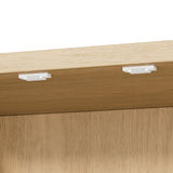 Modern Fluted Walnut Pantry Cabinet With Shelves - Omega Lifestyles