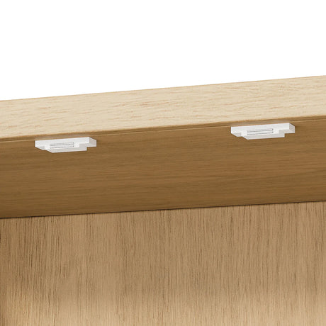 Modern Fluted Walnut Pantry Cabinet With Shelves - Omega Lifestyles