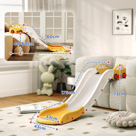 Indoor Yellow Toddler Slide With Safety Buffer Design - Omega Lifestyles