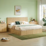 King Hydraulic Lift Up Storage Bed Frame Oak