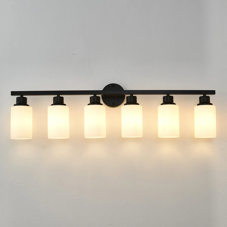Matte Black Glass Shade 6-Light Wall Sconce Lighting - Omega Lifestyles