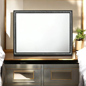 Beveled Edge Black Synthetic Wood Dresser Mirror - Omega Lifestyles