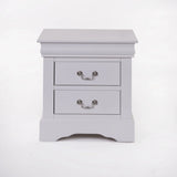 Modern White Synthetic Wood Nightstand With Drawers - Omega Lifestyles