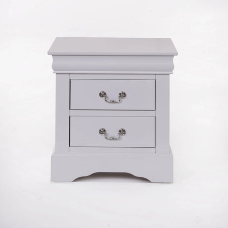 Modern White Synthetic Wood Nightstand With Drawers - Omega Lifestyles