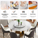 Modern Round Sintered Stone Dining Table With Turntable - Omega Lifestyles