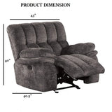 Transitional Dark Gray Glider Recliner With Power Console - Omega Lifestyles