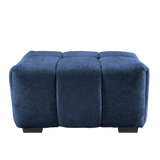 Blue Chenille Upholstered Modular Sofa With Ottoman - Omega Lifestyles