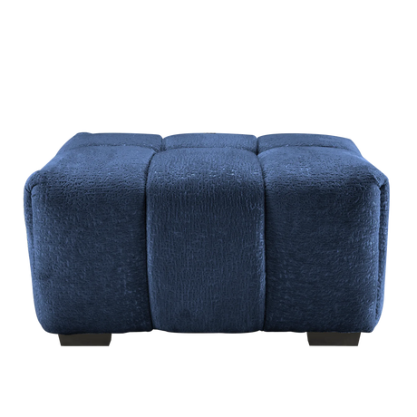 Blue Chenille Upholstered Modular Sofa With Ottoman - Omega Lifestyles