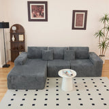 Modular Plush Corduroy Sectional Sofa With Chaise - Omega Lifestyles