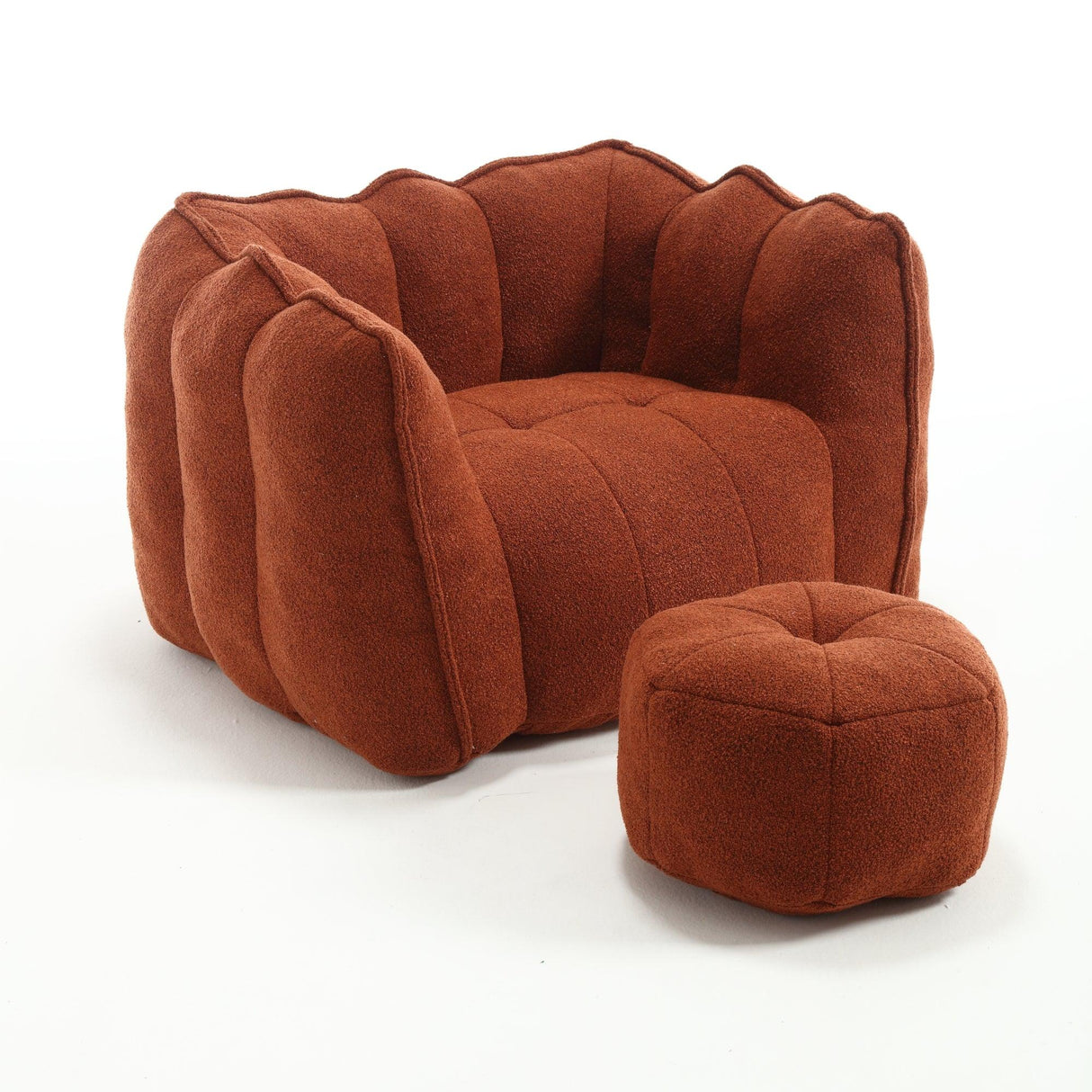 Soft Chenille High Resilient Foam Bean Bag Chair - Omega Lifestyles