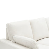 Beige Linen Fabric Power Recliner Sectional Sofa With USB Ports - Omega Lifestyles