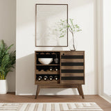 Acacia Wood Rustic Brown Multipurpose Wine Cabinet - Omega Lifestyles