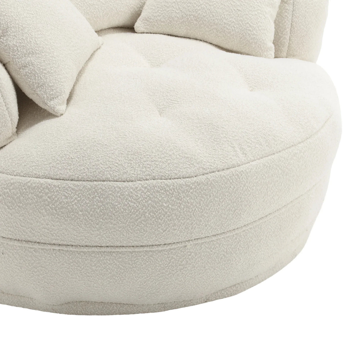 Modern Circular Chenille Fabric Sleeper Chair With Pillows - Omega Lifestyles