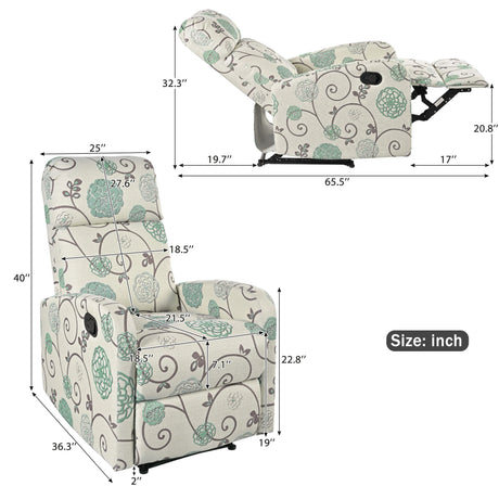 Manual Recliner Chair With Adjustable Backrest And Plush Upholstery - Omega Lifestyles