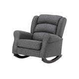 Gray Fabric Pocket Coil Rocking Chair With Wooden Legs - Omega Lifestyles