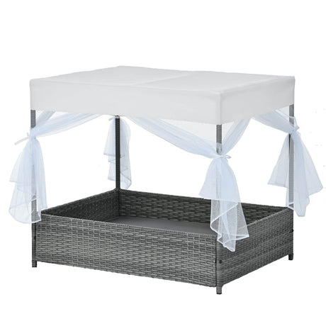 Elevated Covered PE Wicker Pet Patio Bed - Sleep Galleria
