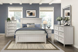 Queen Farmhouse White Wood Panel Bed Frame - Omega Lifestyles