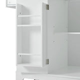 Fluted Rubber Wood Kitchen Island With Tilt-Out Trash Can - Omega Lifestyles