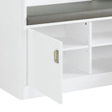 Contemporary White Upholstered Hall Tree With Storage Bench - Omega Lifestyles