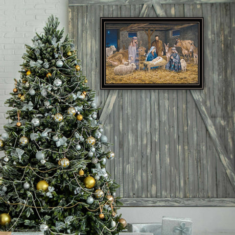 Nativity Framed Wood Paper Wall Art Decor - Omega Lifestyles