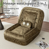 Adjustable Velvet Upholstered Floor Sofa With Massage Pillow - Omega Lifestyles