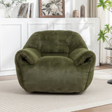 Faux Fur Comfy Bean Bag Chair With Back Support Green - Omega Lifestyles