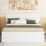 Modern Full White High Gloss Bed Frame With Trundle - Omega Lifestyles