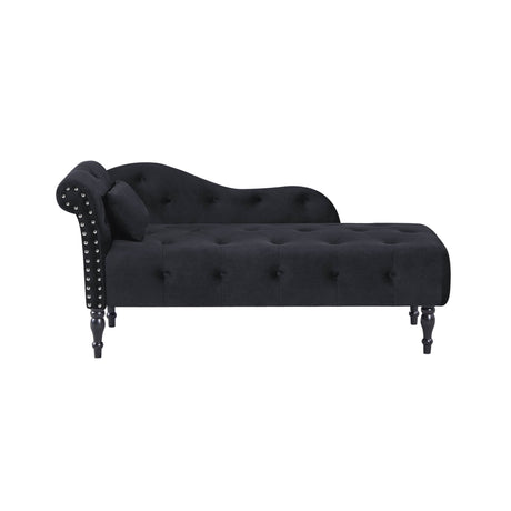 Velvet Tufted Armless Chaise Lounge With Pillow - Omega Lifestyles