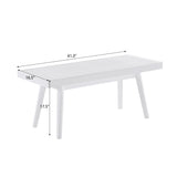 Solid Wood Slatted White Farmhouse Style Wooden Bench - Omega Lifestyles