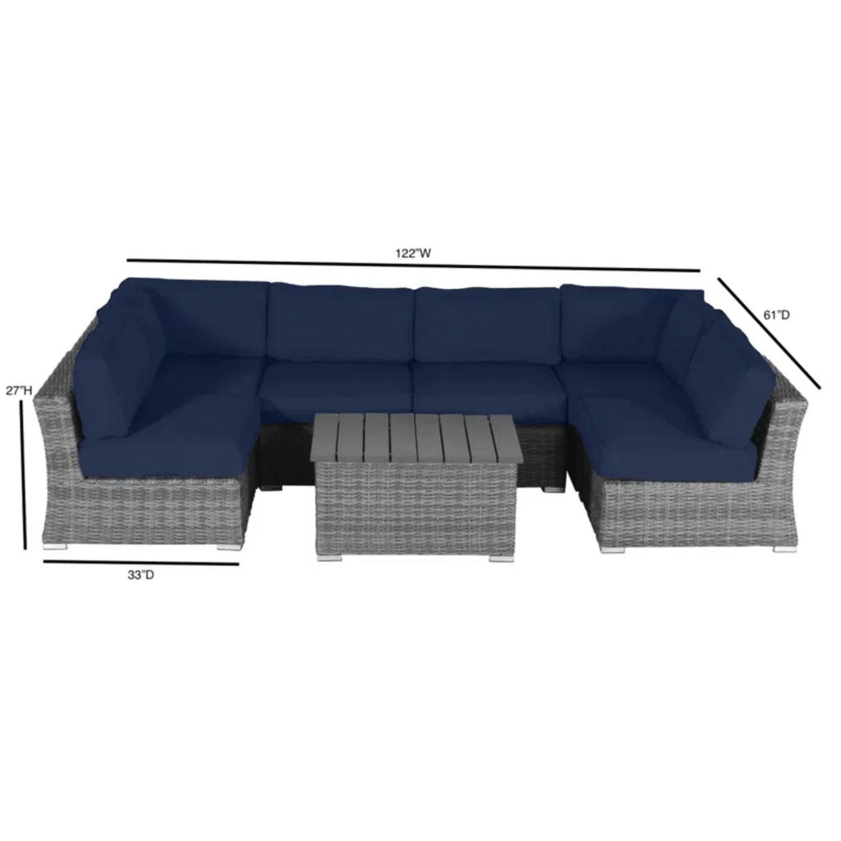 4-Person Modular Weather-Resistant Outdoor Wicker Seating Set - Omega Lifestyles