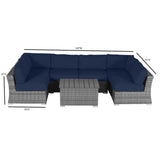 4-Person Modular Weather-Resistant Outdoor Wicker Seating Set - Omega Lifestyles