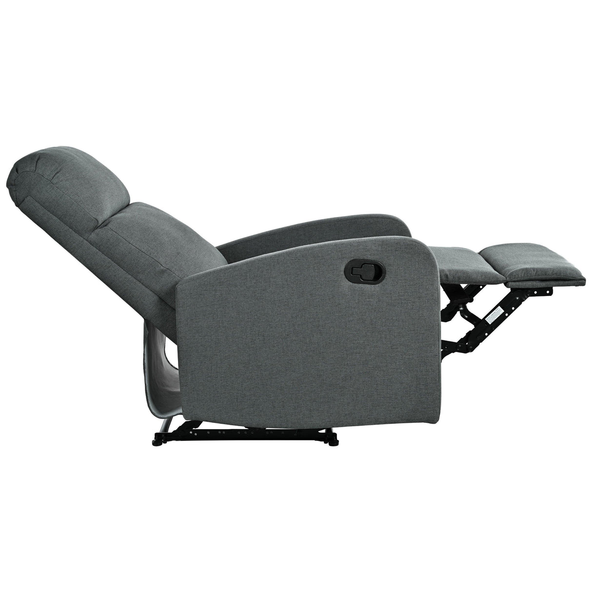 Manual Adjustable Recliner Chair Charcoal Polyester Upholstery - Omega Lifestyles