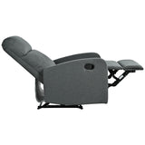 Manual Adjustable Recliner Chair Charcoal Polyester Upholstery - Omega Lifestyles
