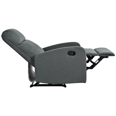 Manual Adjustable Recliner Chair Charcoal Polyester Upholstery - Omega Lifestyles