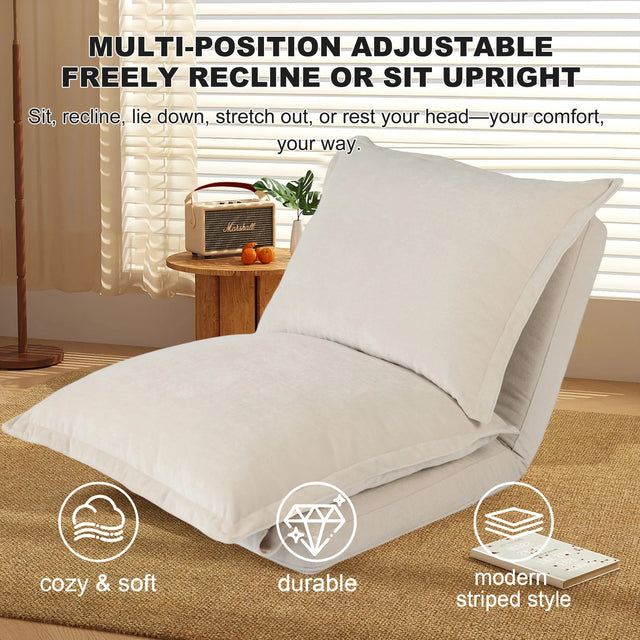 Convertible Floor Sofa Chair With Adjustable Backrest - Omega Lifestyles