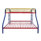 Twin Full Multi-Color Metal Tube Bunk Bed With Guardrails - Omega Lifestyles
