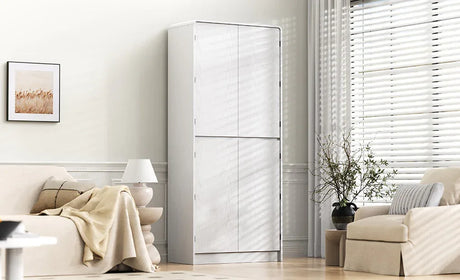 Modern Curved Design Kitchen Pantry Cabinet With Drawer - Omega Lifestyles