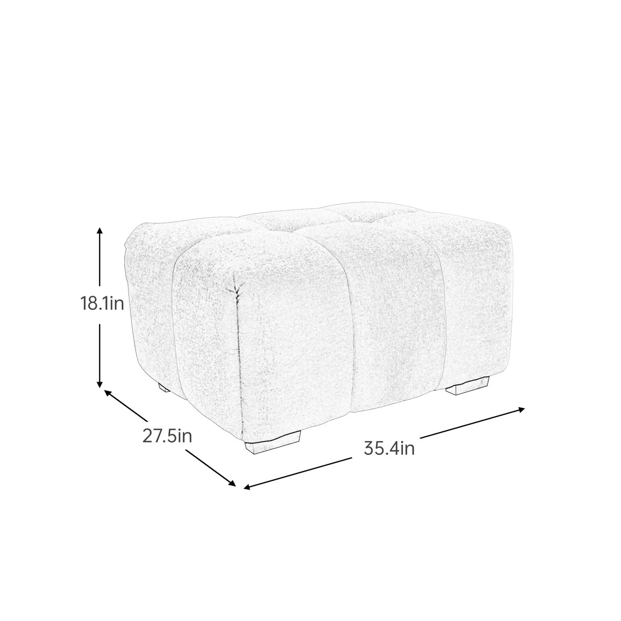 Blue Chenille Upholstered Modular Sofa With Ottoman - Omega Lifestyles