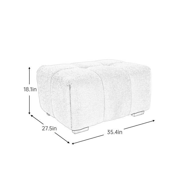 Blue Chenille Upholstered Modular Sofa With Ottoman - Omega Lifestyles