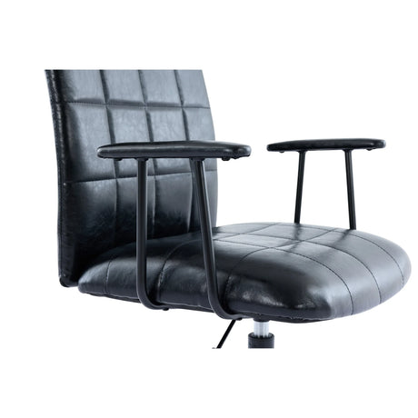 Antique Black PU Leather Adjustable Swivel Office Chair - Omega Lifestyles